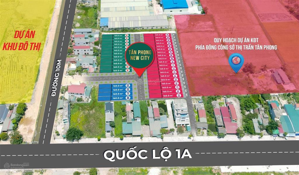 Đất lô 2 mặt quốc lộ 1a thị trấn tân phong, sổ sang tay  0919 959 ***