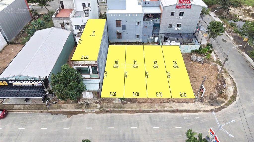 Bán 4 lô đất tại hoàng diệu, giá 30 triệu / m2, dtich 102.5 m2, vĩnh điện