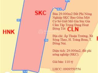 29.000m2 đất phi nông nghiệp skc gồm một cơ sở giết mổ gia súc gia cầm tập trung đang hoạt động tốt
