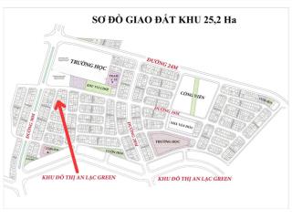 Chính chủ gửi bán lô đất 114m2, mt 6,6m, gần đường 30m và đường 16m, khu 25ha vân canh