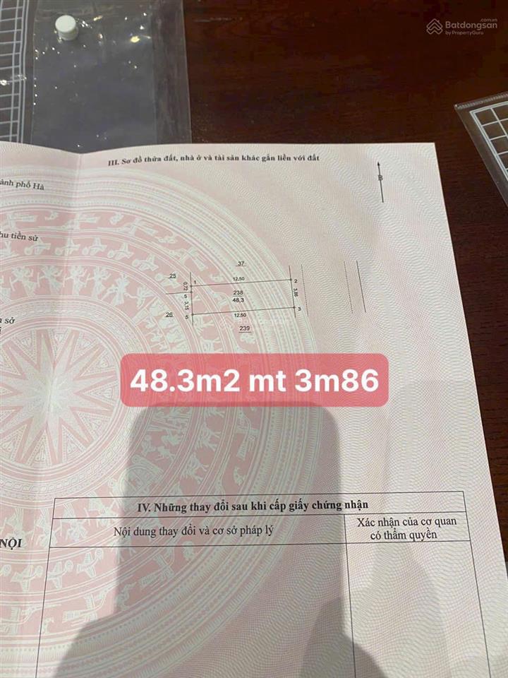 Bán lô đất diện tích 48,3m2, mt 3,86m, băng 2, ngay sau đường vành đai 3.5, gần kđt vườn cam