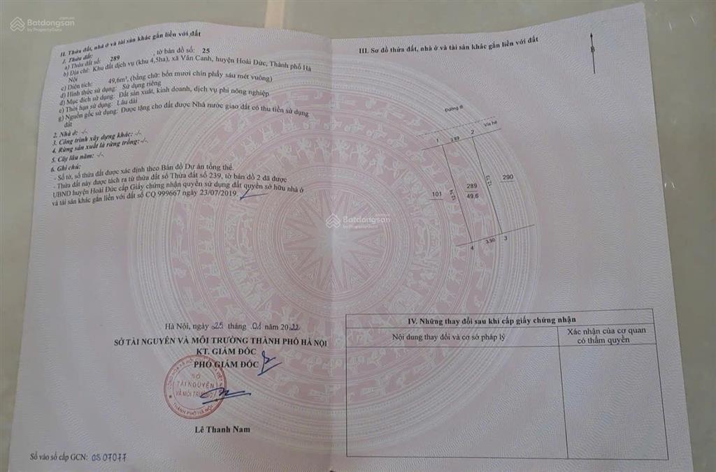 Chính chủ bán lô đất dt 49,6m2, mt 4m, cách đường 3.5 chỉ mấy bước chân, hai mặt thoáng, giá đầu tư