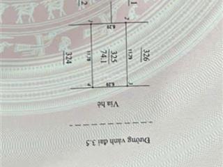 Bán lô đất mặt đường vành đai 3.5, dt 74m2, mt 6,28m, gần ngã tư đường 3.5 và trịnh văn bô