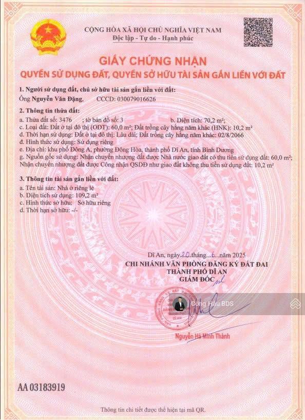 Nhà 2 tầng hẻm 5m đ. nguyễn công trứ, p. đông hoà. dt 70m2 (4x17.5m). sổ hoàn công. giá 4.8 tỷ tl