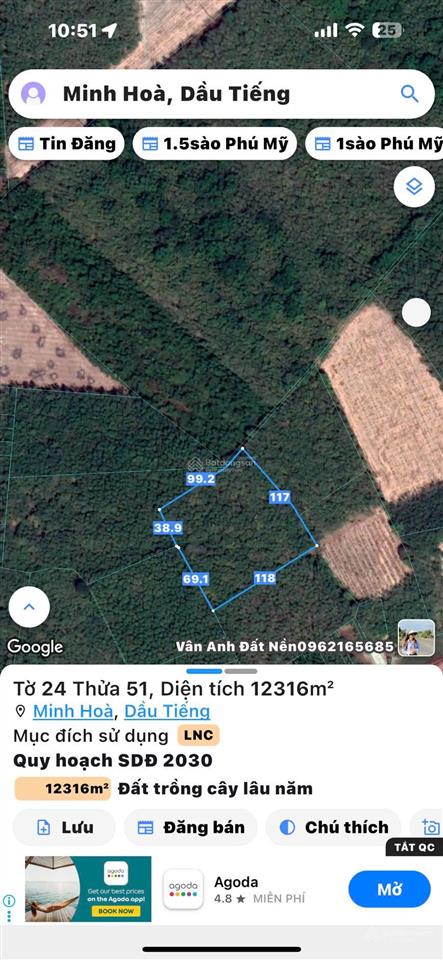 Dat minh hoa dầu tiếng 12316mv giá 6ty2