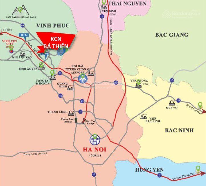 Khu công nghiệp bá thiện 1 8000 m2, 1ha, 2ha, 3ha, 10 ha tinh vĩnh phúc cũ (phú thọ mới)