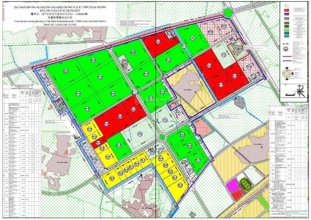 Cđt khu cn gia bình 2, s 8000m2, gần sân bay gia bình. tổng 261,84ha chia nhỏ theo nhu cầu