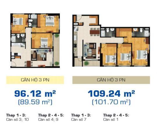 Hot! bán căn 3 phòng ngủ suất spa  dt 96m2  đơn giá chỉ ~90tr/m2  view sông  tầng cao