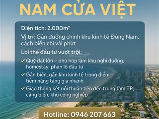 Cơ hội đầu tư đất nền ven biển vị trí đắc địa tại nam cửa việt 2000m