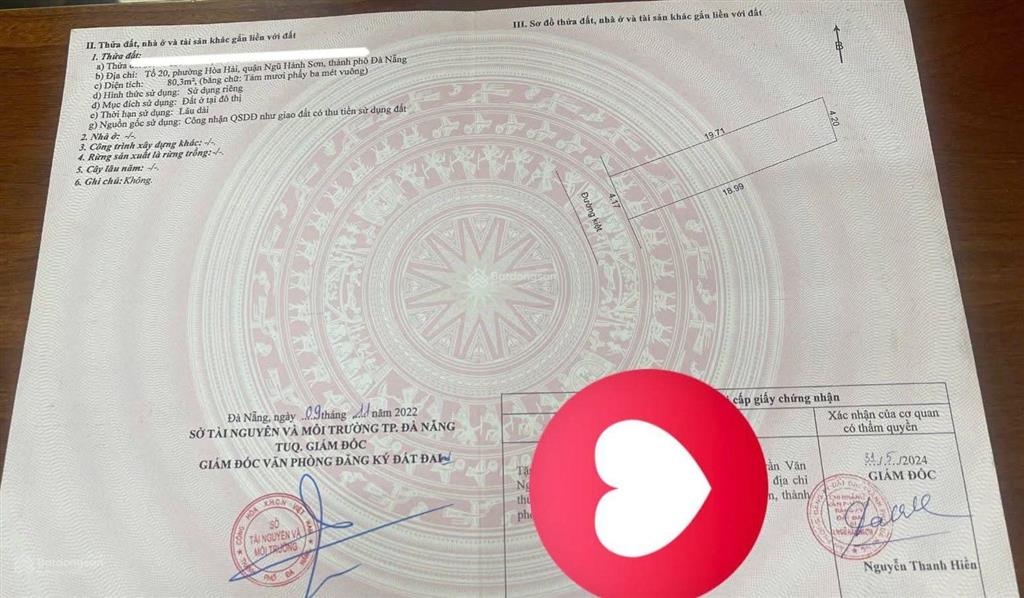 Chỉ nhĩnh 3 tỷ có ngay lô đất đẹp đường đặng thái thân, ngũ hành sơn, tp đà nẵng