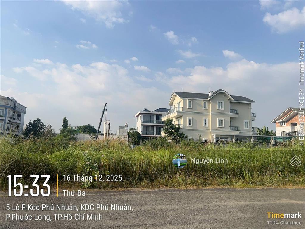 Bán lô đất biệt thự giá tốt nhất tại khu dân cư phú nhuận, p phước long, tphcm 100m ra liên phường