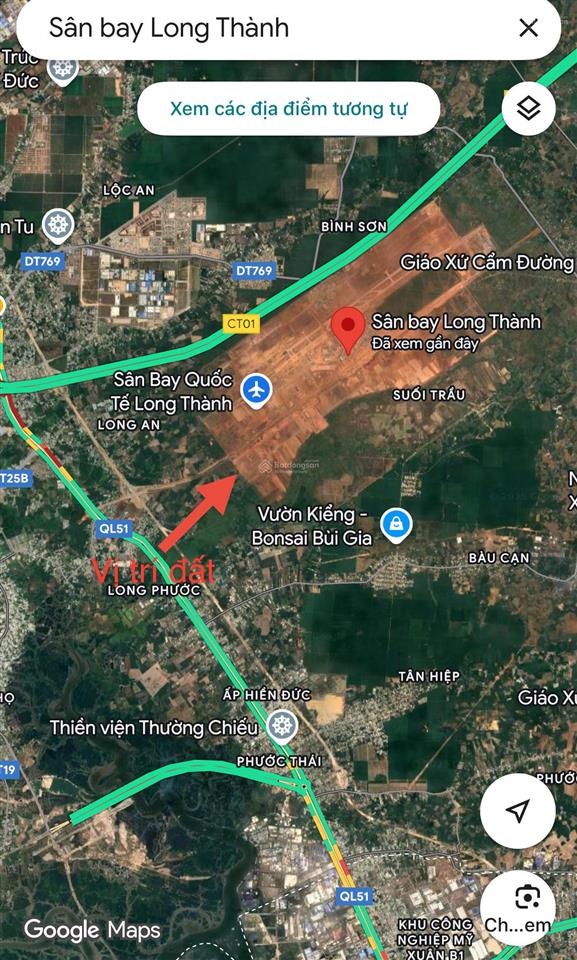 Cần tiền bán gấp lô đất mặt tiền quốc lộ 51, cách sân bay long thành 500m, giá ngộp