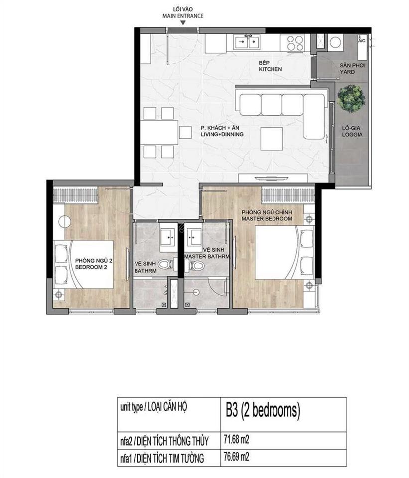Căn hộ góc elysian 77m² 2pn 2wc, giá 5tỷ1 (102%), thanh toán 30% nhận nhà, tầng 8 pocket garden