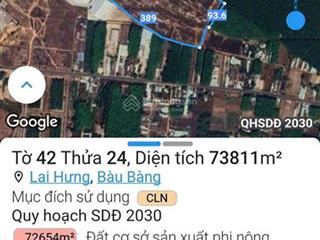 Cần bán gần 7.4 ha đất skc tại lai hưng bầu bàng bình dương