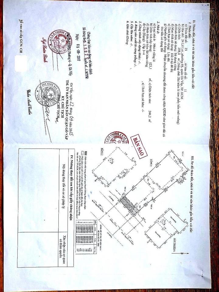 Bán nhà mặt tiền kd sầm uất 24 lê lợi p4 gò vấp, cn 208.4m2 (7.1x26m nở hậu 8.9m) đang cho thuê