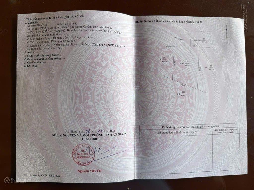 Bán hơn 27 công đất giữa lòng tp long xuyên, an giang bên dòng sông hậu