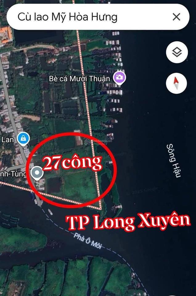 Bán hơn 27 công đất giữa lòng tp long xuyên, an giang bên dòng sông hậu