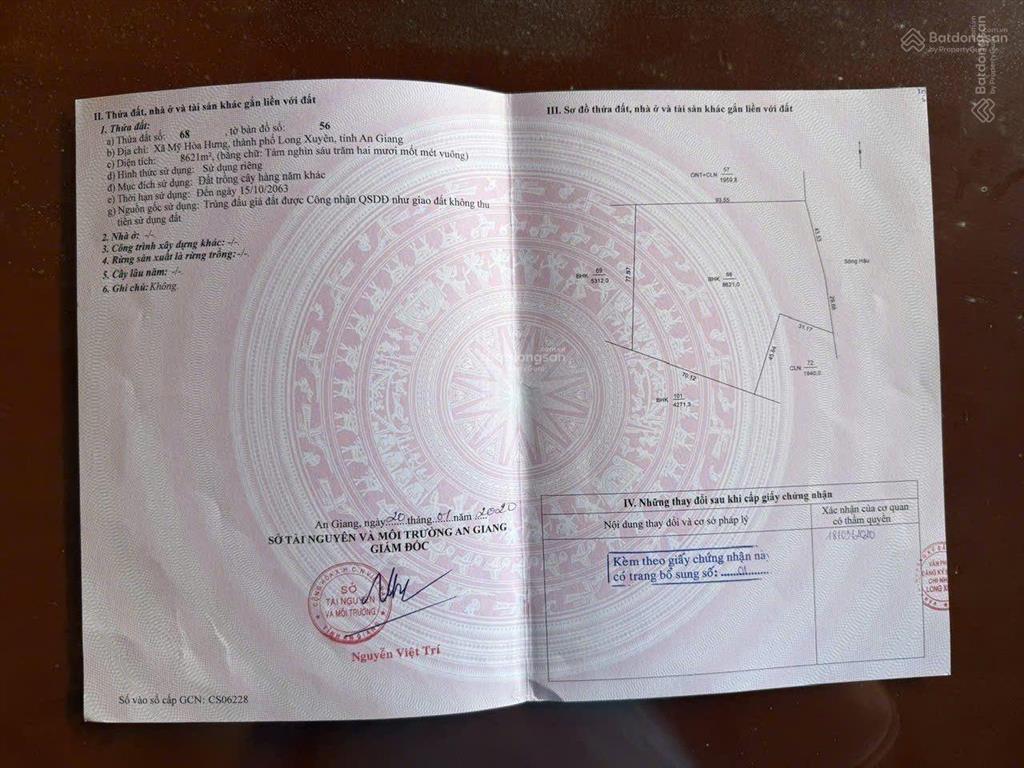 Bán hơn 27 công đất giữa lòng tp long xuyên, an giang bên dòng sông hậu