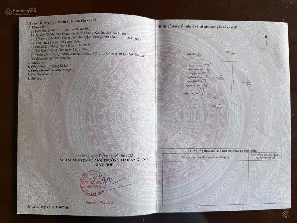 Bán hơn 27 công đất giữa lòng tp long xuyên, an giang bên dòng sông hậu