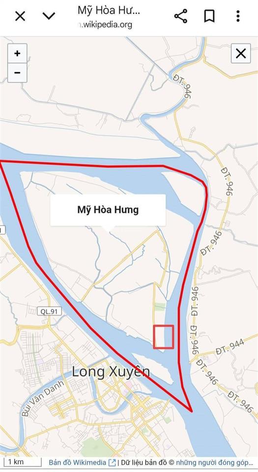 Bán hơn 27 công đất giữa lòng tp long xuyên, an giang bên dòng sông hậu