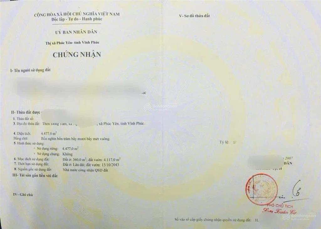 Chỉ vài triệu /m2 lô đất góc 4477m2 tại ngọc thanh, phúc yên, vĩnh phúc. cạnh bên flamigo đại lải