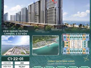 Hàng vip độc quyền căn 2 phòng ngủ view biển, quảng trường sun carnival, khu biệt thự nghỉ dưỡng