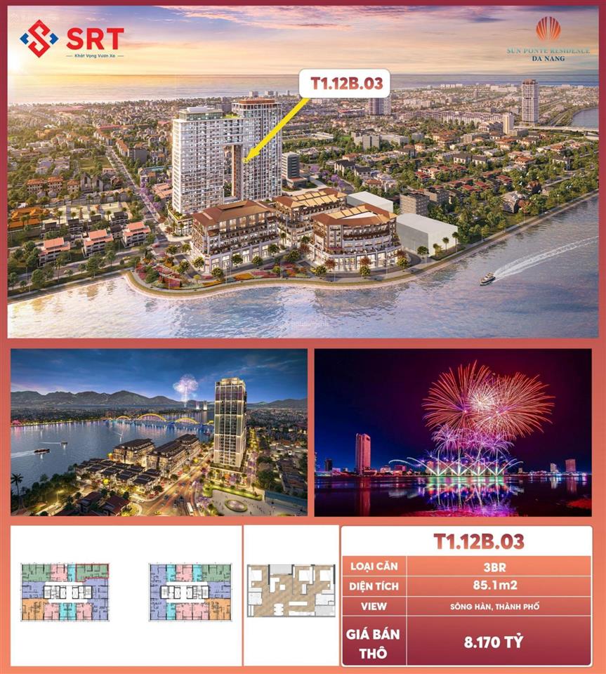 Cần bán gấp căn góc 3 phòng ngủ view trực diện sông hàn, giá tốt thị trường