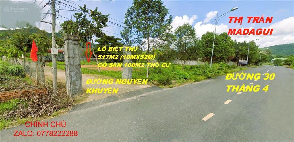 Chính chủ cần bán lô biệt thự ngay đường 30/4 502m2 (10mx50m) có 100m2 thổ cư chỉ 2tỷ500