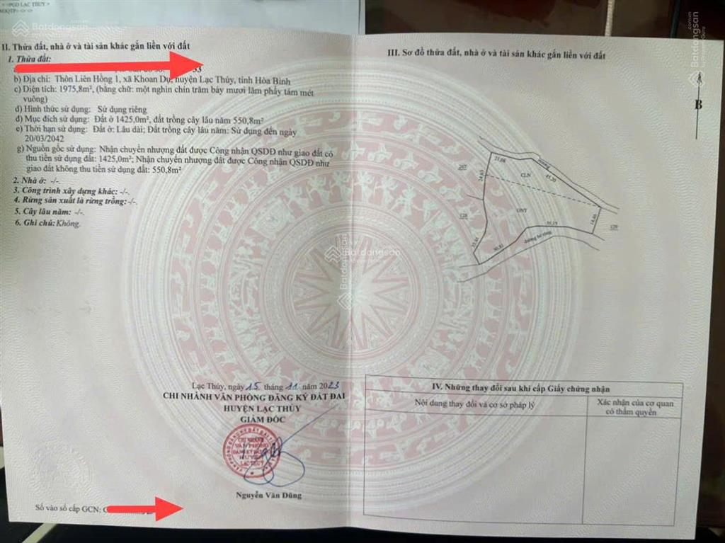 Bán trang trại đẹp tại khoan dụ, lạc thủy, hòa bình, 3,850 tỷ, 1976m2