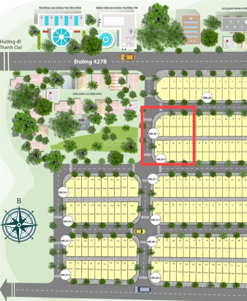 Bán lô góc 3 mặt tiền 85m2, 18 tỷ tại him lam thường tín, trần phú, thường tín, hà nội