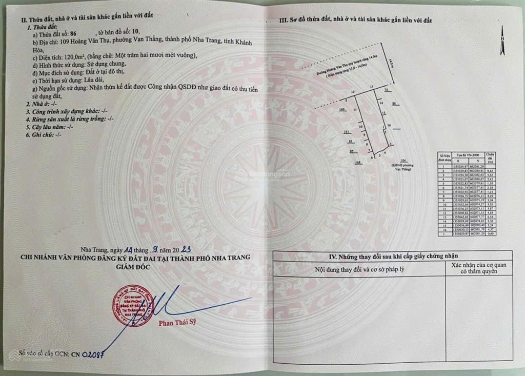 Nhà mặt tiền hoàng văn thụ, phường vạn thắng nha trang