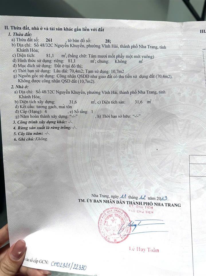 Bán nhà 3 tầng  vĩnh hải, bắc nha trang  chỉ 4 tỷ 200