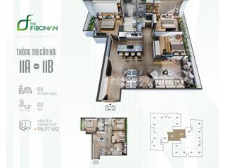 Bán suất ngoại giao căn 3pn 96m2 đẹp nhất dự án fibonan ecopark, mpdv 2 năm, htls 12t, đã cất nóc