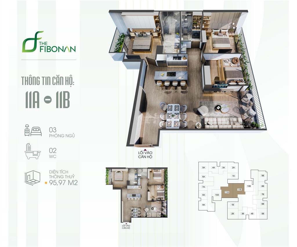 Cần nhượng lại căn 3pn 2wc 96m2 giá ngoại giao, thiết kế đẹp nhất dự án, mpdv 2 năm