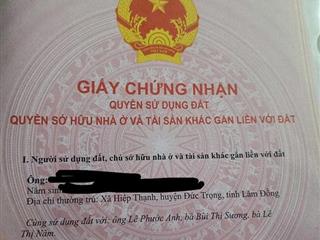 ĐẤT ĐẸP CHÍNH CHỦ – GIÁ TỐT - Xã Hiệp Thạnh, Huyện Đức Trọng, Lâm Đồng