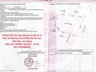 CHÍNH CHỦ Cần Bán Nhanh Lô Đất Vị Trí Đẹp Tại Đường Tỉnh lộ 948, Xã Tân Lợi, Tịnh Biên,