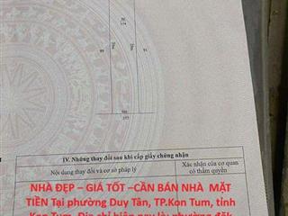 NHÀ ĐẸP – GIÁ TỐT –CẦN BÁN NHÀ  MẶT TIỀN Tại phường Duy Tân, TP.Kon Tum, tỉnh Kon Tum