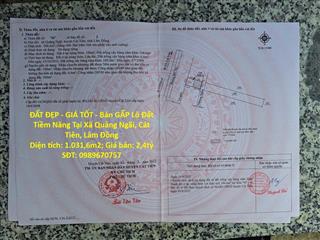 ĐẤT ĐẸP - GIÁ TỐT - Bán GẤP Lô Đất Tiềm Năng Tại Xã Quảng Ngãi, Cát Tiên, Lâm Đồng