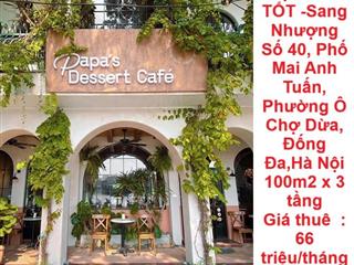 MẶT BẰNG ĐẸP- GIÁ TỐT -Sang Nhượng Số 40, Phố Mai Anh Tuấn, Phường Ô Chợ Dừa, Đống Đa,Hà