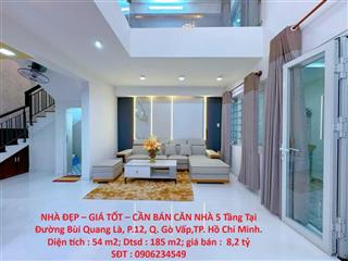 NHÀ ĐẸP – GIÁ TỐT – CẦN BÁN CĂN NHÀ 5 Tầng Tại Đường Bùi Quang Là, P.12, Q. Gò Vấp,TP. Hồ