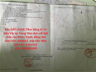 Bán GẤP Lô Đất Tiềm Năng Vị Trí Siêu Víp tại Trung Tâm sầm uất bật nhất của Nhơn Trạch,