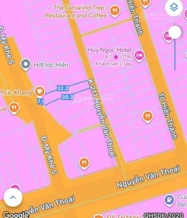 Bán lô đất 2 mặt tiền trước sau đường mỹ khê 5, vị trí gần biển, trong khu du lịch phố tây