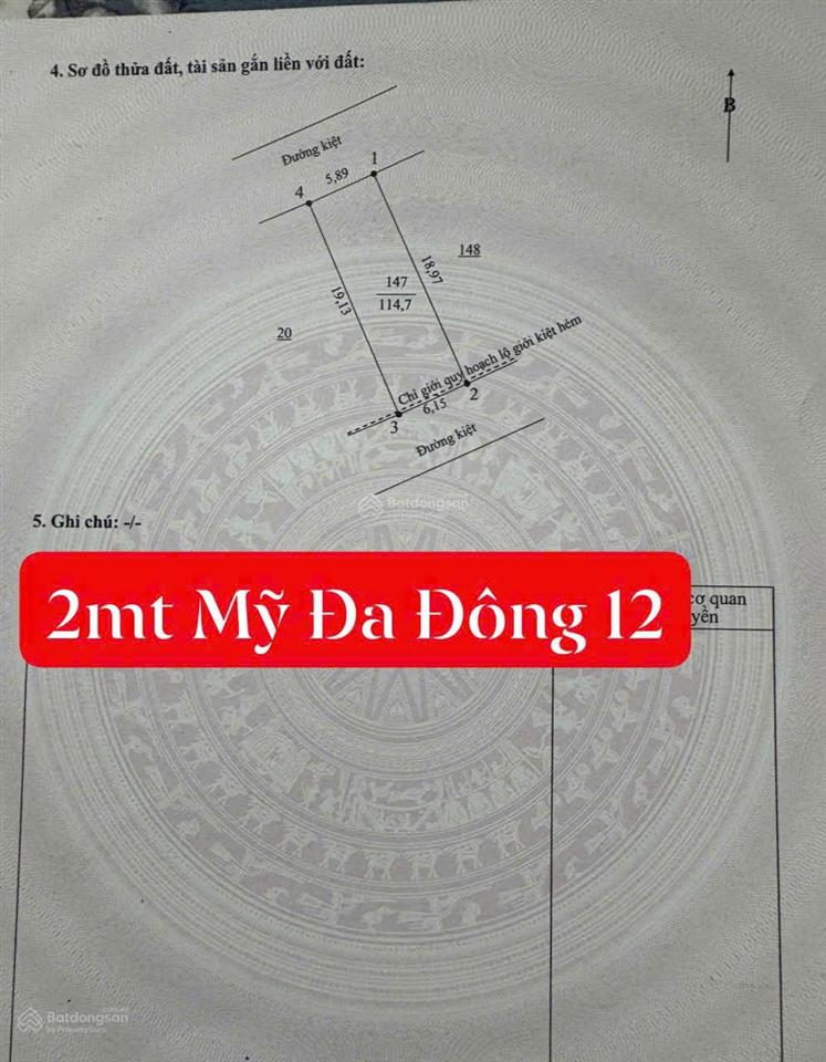 Chào bán lô đất mỹ đa đông 12, 2 mặt tiền kiệt trước sau, tuyến đường kinh doanh căn hộ sầm uất