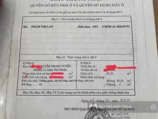 Cực hiếm! bán nhà 4t hdt 50tr  dt 82m2= 5 x 15 (nở hậu 5.5m) nguyễn trọng tuyển pn chỉ 17.9 tỷ