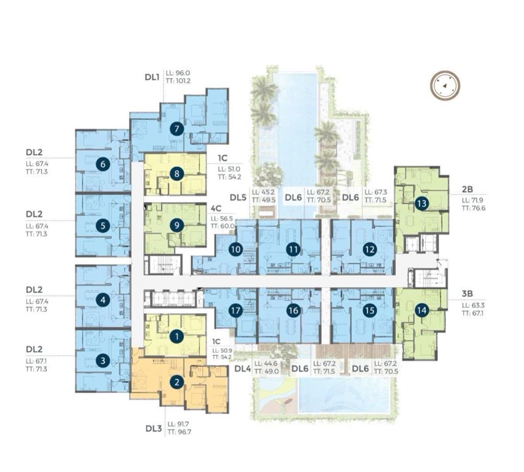 Chuyển nhượng căn hộ precia quận 2 chỉ 5.8 tỷ, dt 71.3m2, 2pn+2wc, nhà mới 96%. xem nhà 0909 621 ***