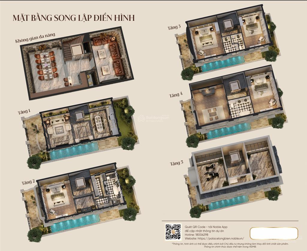 Bán biệt thự song lập giá chỉ 52 tỷ 800tr thanh toán sớm, miễn phí dịch vụ chuẩn 5* trong 3 năm