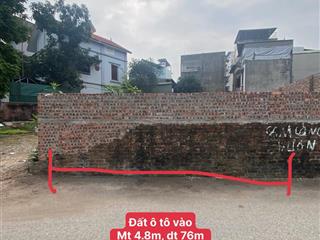 Đất ô tô vào, không qh, trước nhà thoáng vĩnh viễn, xây tỷ thứ, 76m2, 10.5 tỷ