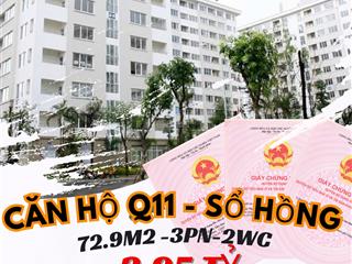 [ bán căn hộ q11 ] căn góc 72,9m23pn2wcgiá 3.95tỷsổ hồng