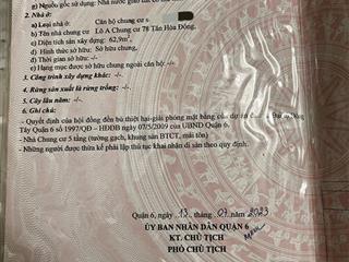 Quận 6 cần bán căn hộ 2pn  dt 62,9m2 chung cư 78 tân hòa đông, chỉ 1,95 tỷ