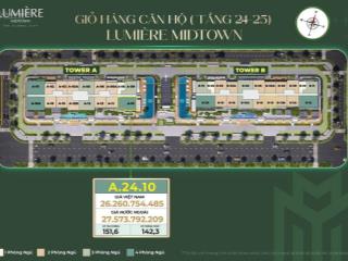 4pn căn số 10 toà a view tttm  lumiere midtown  đẹp nhất global city 151m2 ban công rộng